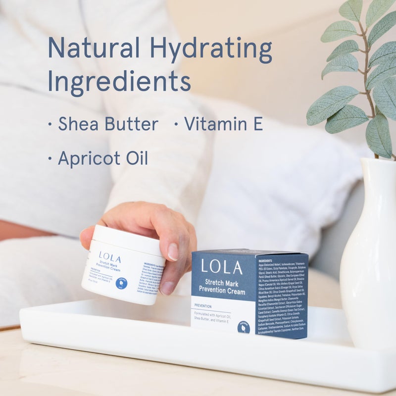 لولا كريم لولا للوقاية من علامات التمدد مع زيت مرطب للجسم لمرونة البشرة - تركيبة لطيفة مضادة للحساسية للعناية الذاتية أثناء الحمل - كريم زبدة الكاكاو للندبات ودعم الكولاجين - 118 مل - Image 3